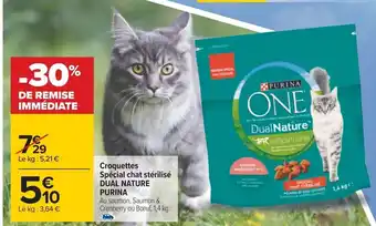 Carrefour Croquettes Spécial Chat Stérilisé Dual Nature Purina offre