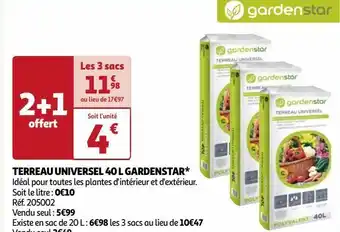 Auchan Terreau universel 40 l gardenstar* offre