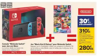 Carrefour Console "Nintendo Switch" Avec Jon-con Néon offre