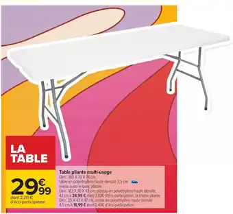 Carrefour Table Pliante Multi-Usage offre