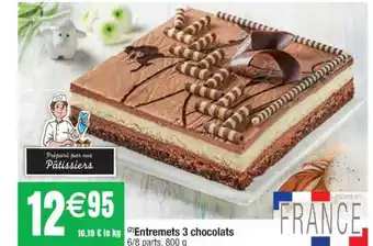 Cora x Carrefour Entremets 3 Chocolats offre