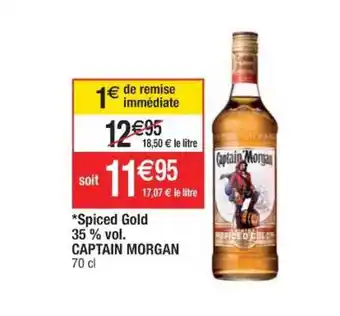 Cora x Carrefour Spiced Gold 35% Vol. Captain Morgan offre