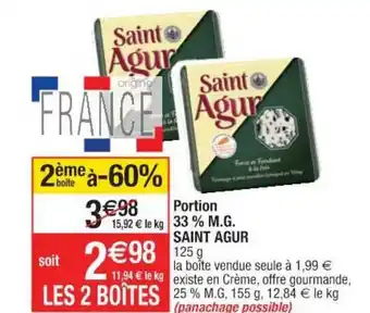 Cora x Carrefour Portion 33% M.g. Saint Agur offre