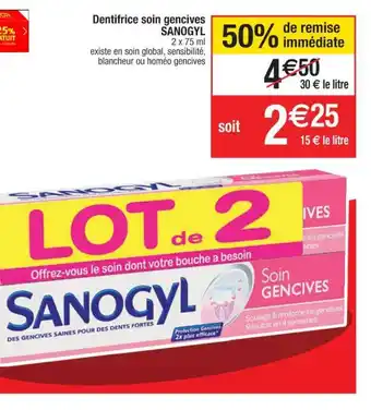 Cora x Carrefour Dentifrice Soin Gencives Sanogyl offre