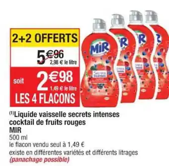 Cora x Carrefour Liquide Vaisselle Secrets Intenses Cocktail De Fruits Rouges Mir offre