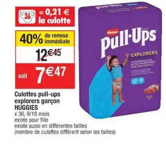Cora x Carrefour Culottes Pull-ups Explorers Garçon Huggies offre