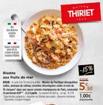 Thiriet Risotto Aux Fruits De Mer offre