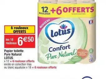 Cora x Carrefour Papier Toilette Pure Natural Lotus offre