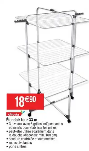 Cora x Carrefour étendoir Tour 33m Viléda offre