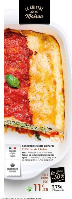 Thiriet Cannelloni Ricotta épinards offre