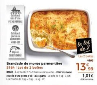 Thiriet Brandade De Morue Parmentiére offre