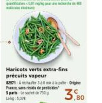 Thiriet Haricots Verts Extra-Fins Précuits Vapeur offre