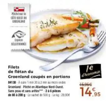 Thiriet Filets De Flétan Du Gorenland Coupés En Portions offre