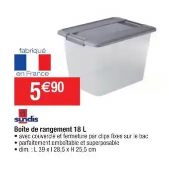 Cora x Carrefour Boîte De Rangement 18 L Sundis offre