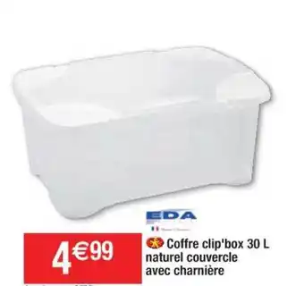 Cora x Carrefour Coffre 30 L Naturel Couvercle Avec Charnière offre