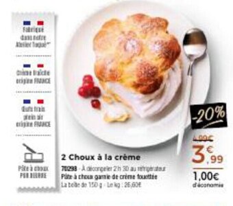 Thiriet 2 Choux A La Creme offre