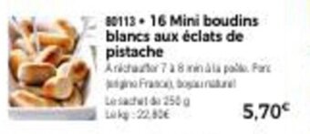 Thiriet 16 Mini Boudins Blancs Aux éclats De Pistache offre