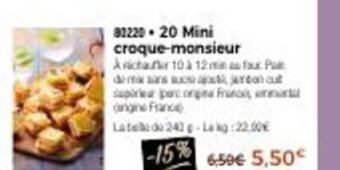 Thiriet 20 Mini Croque-Monsieur offre
