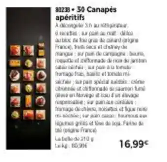 Thiriet 30 Canapés Apéritifs offre