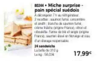 Thiriet Miche Surprie - pain Spécial Suédois offre