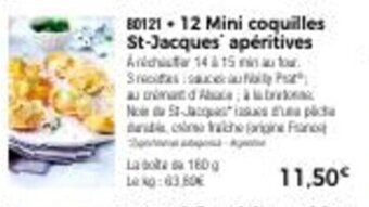Thiriet 12 Mini Coquilles St-Jacques* Apéritives offre