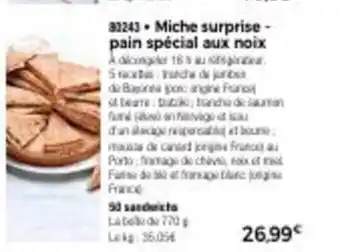 Thiriet Miche Surprise Pain Spécial Aux Noix offre