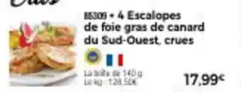 Thiriet 4 Escalopes De Foie Gras De Canard Du Sud-Ouest, Crues offre