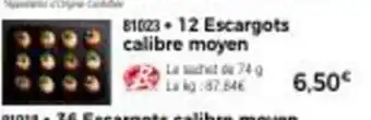 Thiriet 12 Escargots Calibre Moyen offre