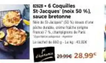 Thiriet 6 Coquilles St-Jacques'(Noix 50 %) Sauce Bretonne offre