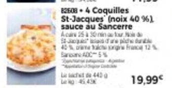 Thiriet 4 Coquilles St-Jacques' (Noix 40 %) Sauce Au Sancerre offre