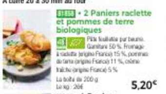 Thiriet 2 Paniers Raclette Et Pommes De Terre Biologiques offre