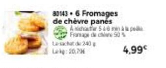 Thiriet 6 Fromages De Chevre Panes offre