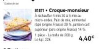 Thiriet Croque-Monsieur offre
