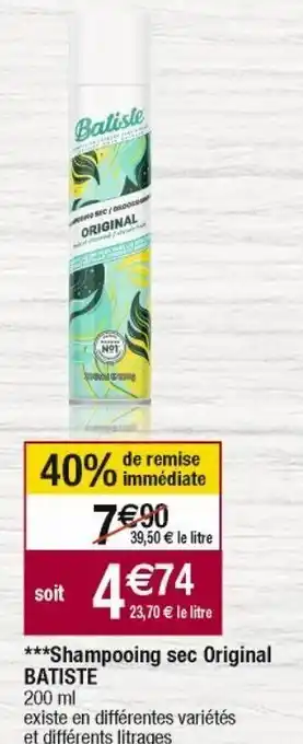 Cora x Carrefour Shampoing batiste offre