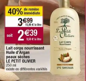 Cora x Carrefour Lait pour le corps le petit olivier offre