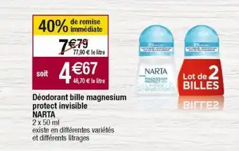 Cora x Carrefour Déodorant narta offre