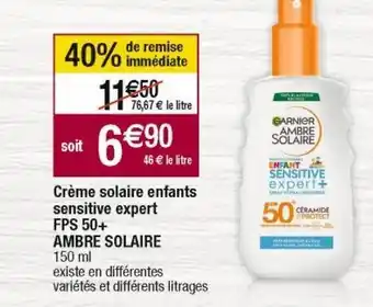 Cora x Carrefour Crème solaire garnier offre
