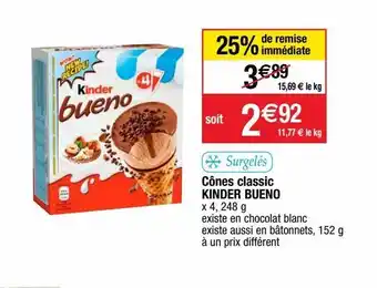 Cora x Carrefour Glace au chocolat kinder offre