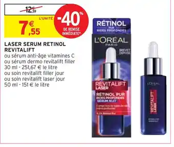 Intermarché L'oréal laser serum retinol revitalift offre