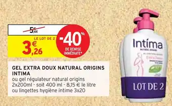 Intermarché Intima gel extra doux natural origins offre