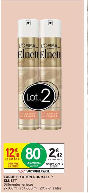 Intermarché Elnett laque fixation normale (b) offre