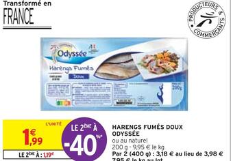Intermarché Odyssée harengs fumés doux offre