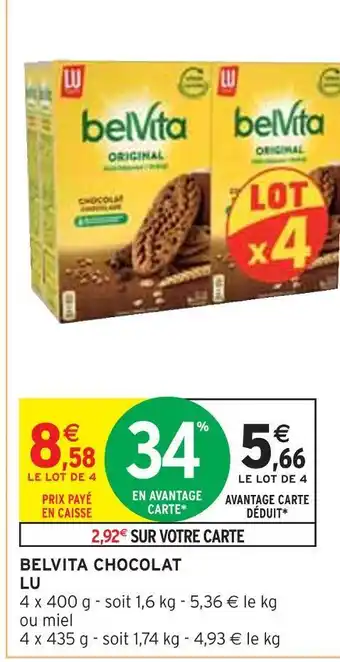 Intermarché Lu belvita chocolat offre