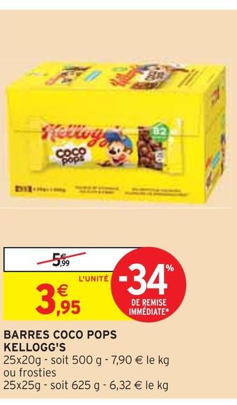 Intermarché Kellogg's barres coco pops offre