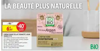 Intermarché Sobio etic crème rose éclat fermeté jour offre