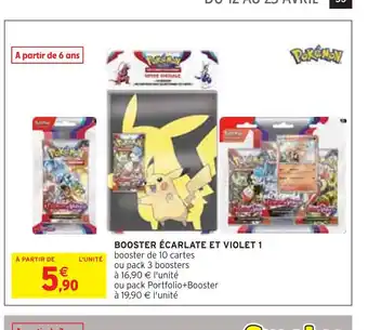 Intermarché Pokemon booster écarlate et violet 1 offre