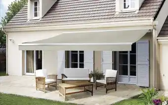 Blooma store banne motorisé - l. 3,80 m x prof. 3 m avec semi-coffre