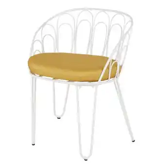 Maisons du Monde Fauteuil de jardin en acier ocre et coussins ocre offre