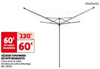 Auchan Brabantia séchoir topspinner rotatif offre