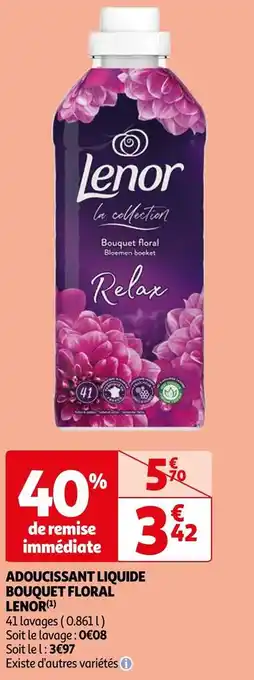 Auchan Lenor adoucissant liquide bouquet floral (1) offre